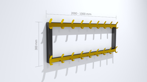 Wieszak ścienny stały dwurzędowy